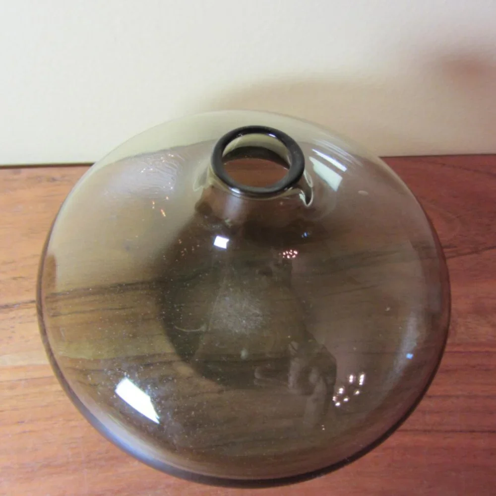 vintage Ikea salong MCM style grey smoked glass bubble vase (W4074)